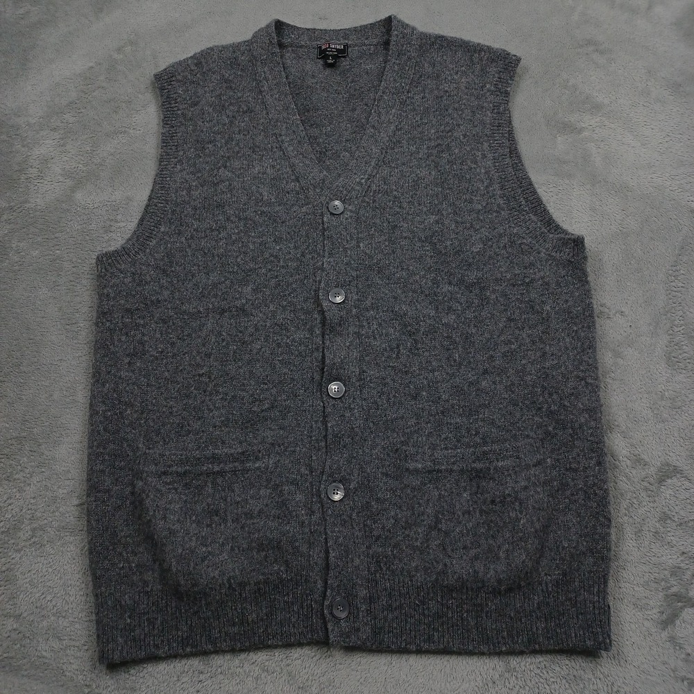 Todd Snyder Sweater Womens Large Gray Wool Knit Italian Pockets Vest Cardigan